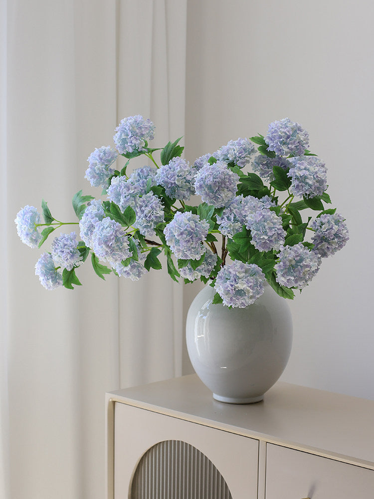 Faux Snowball Flower Stem – 32”