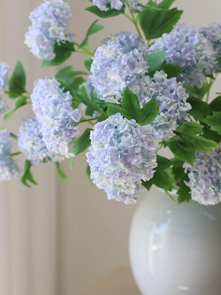 Faux Snowball Flower Stem – 32”