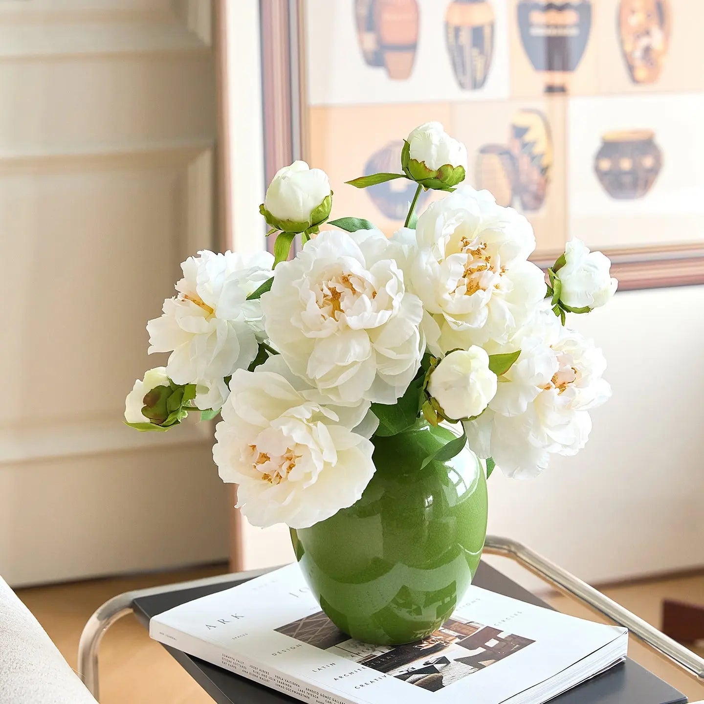 Timeless Ivory Peony Stem – 19”