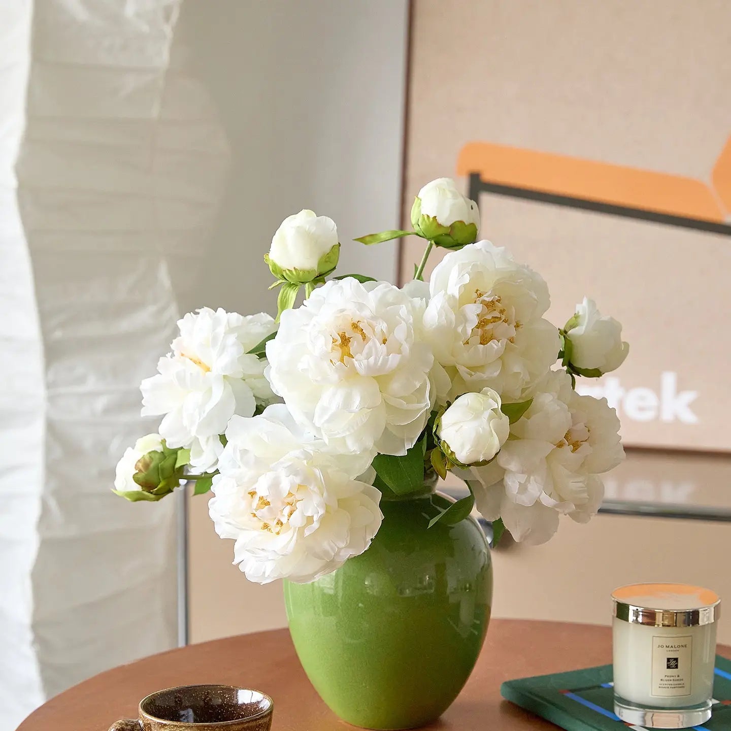 Timeless Ivory Peony Stem – 19”