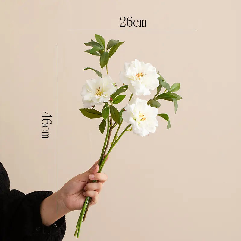 Faux Wild Rose Spray – 18” Faux Floral Stem