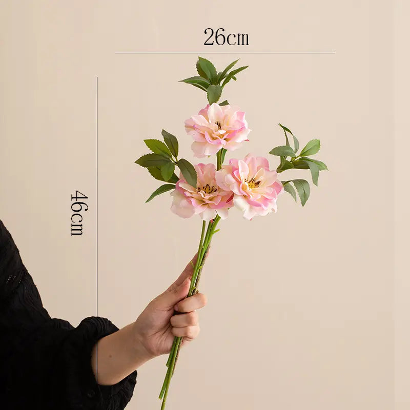 Faux Wild Rose Spray – 18” Faux Floral Stem