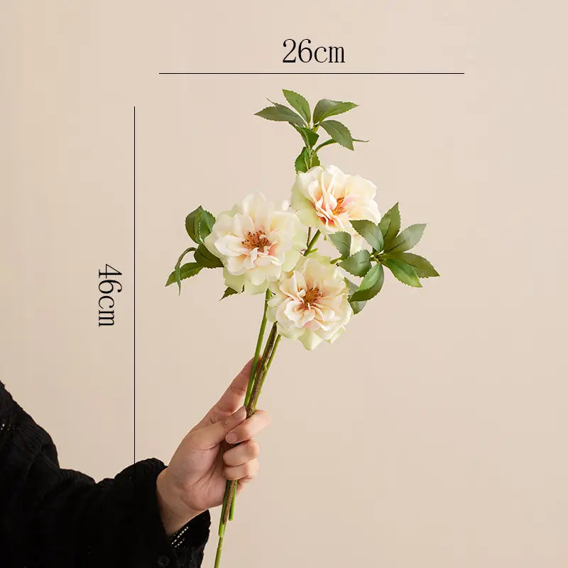 Faux Wild Rose Spray – 18” Faux Floral Stem